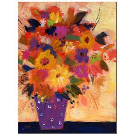 Sheila Golden 'Dotted Vase' Canvas Art,18x24
